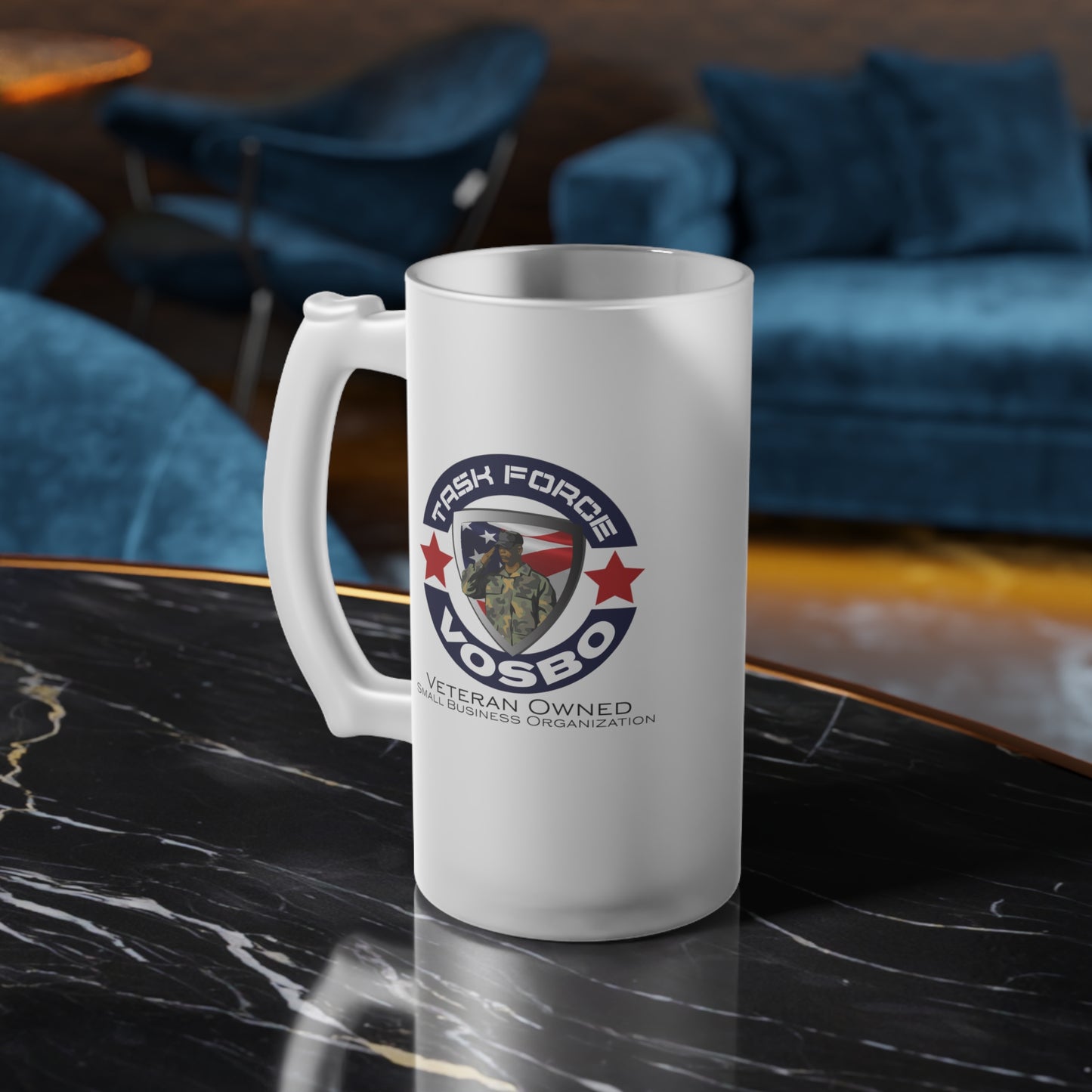 Task Force VOSBO Frosted Glass Beer Mug